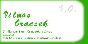 vilmos oracsek business card